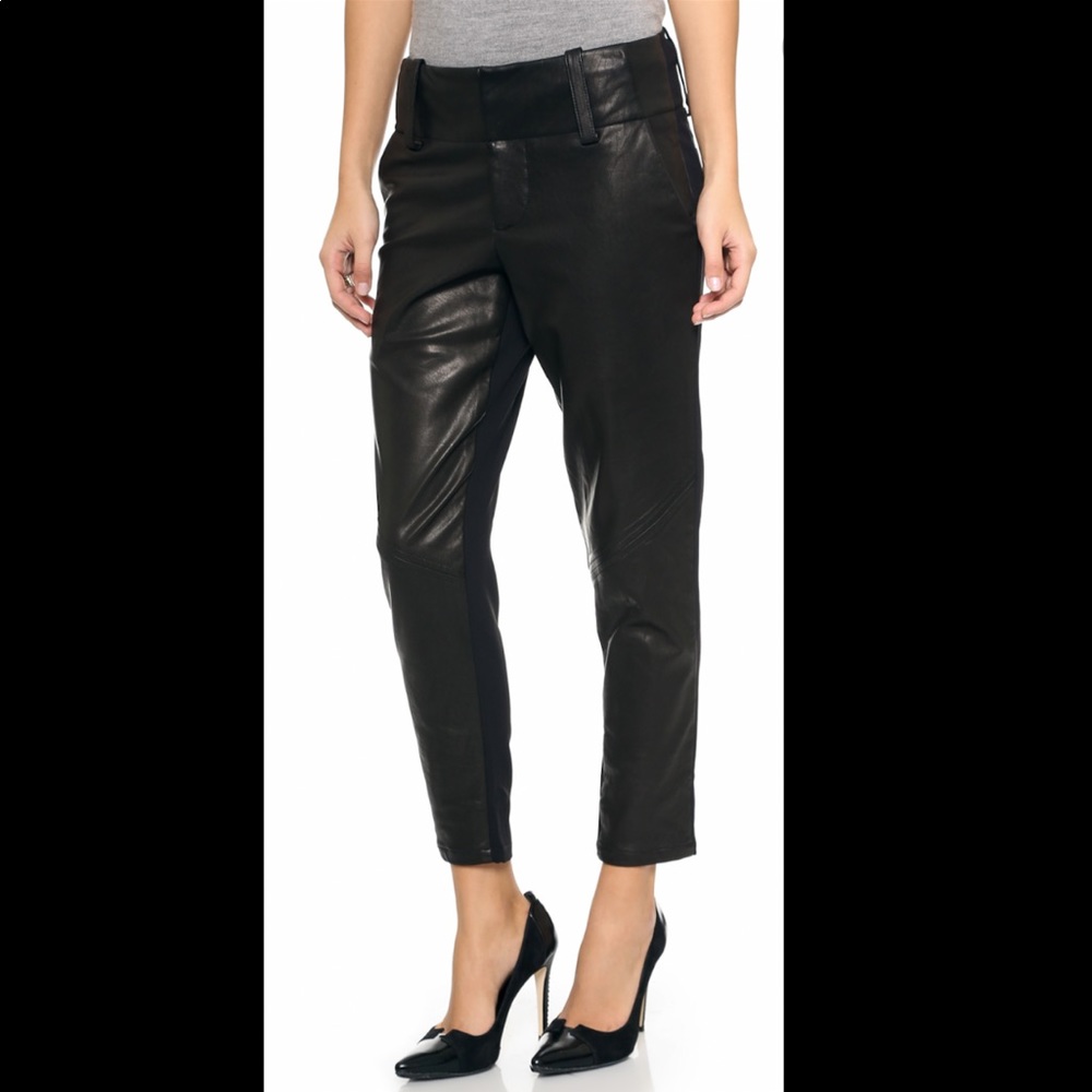 NWT! Alice + Olivia Anders Leather Combo Pant